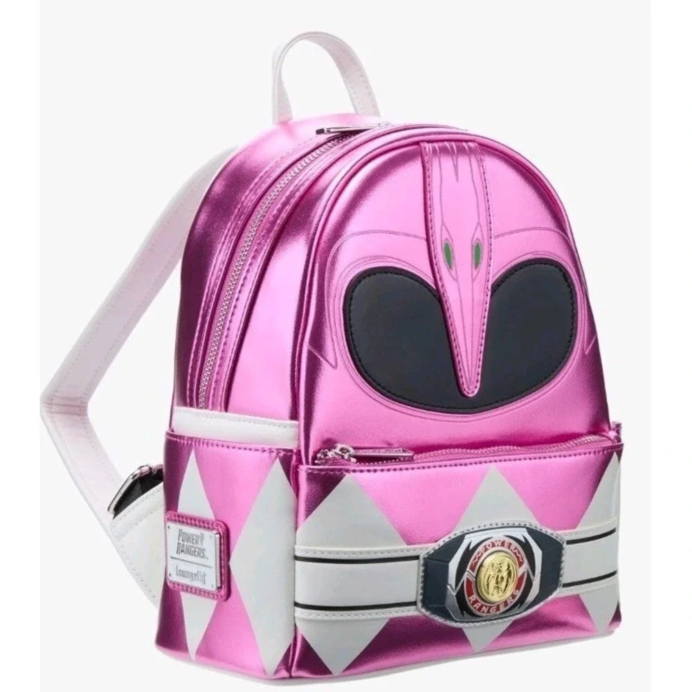 NEW Loungefly Mighty Morphin Power Rangers PINK‎ RANGER METALLIC Backpack